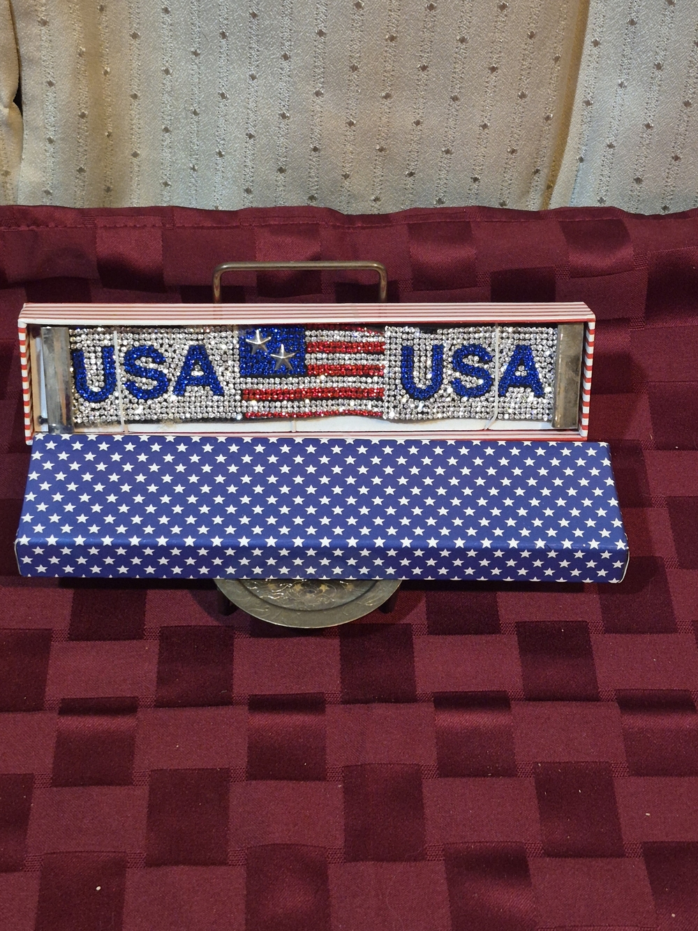 Vintage USA Crystal Patriotic Bracelet in Red, White & Blue